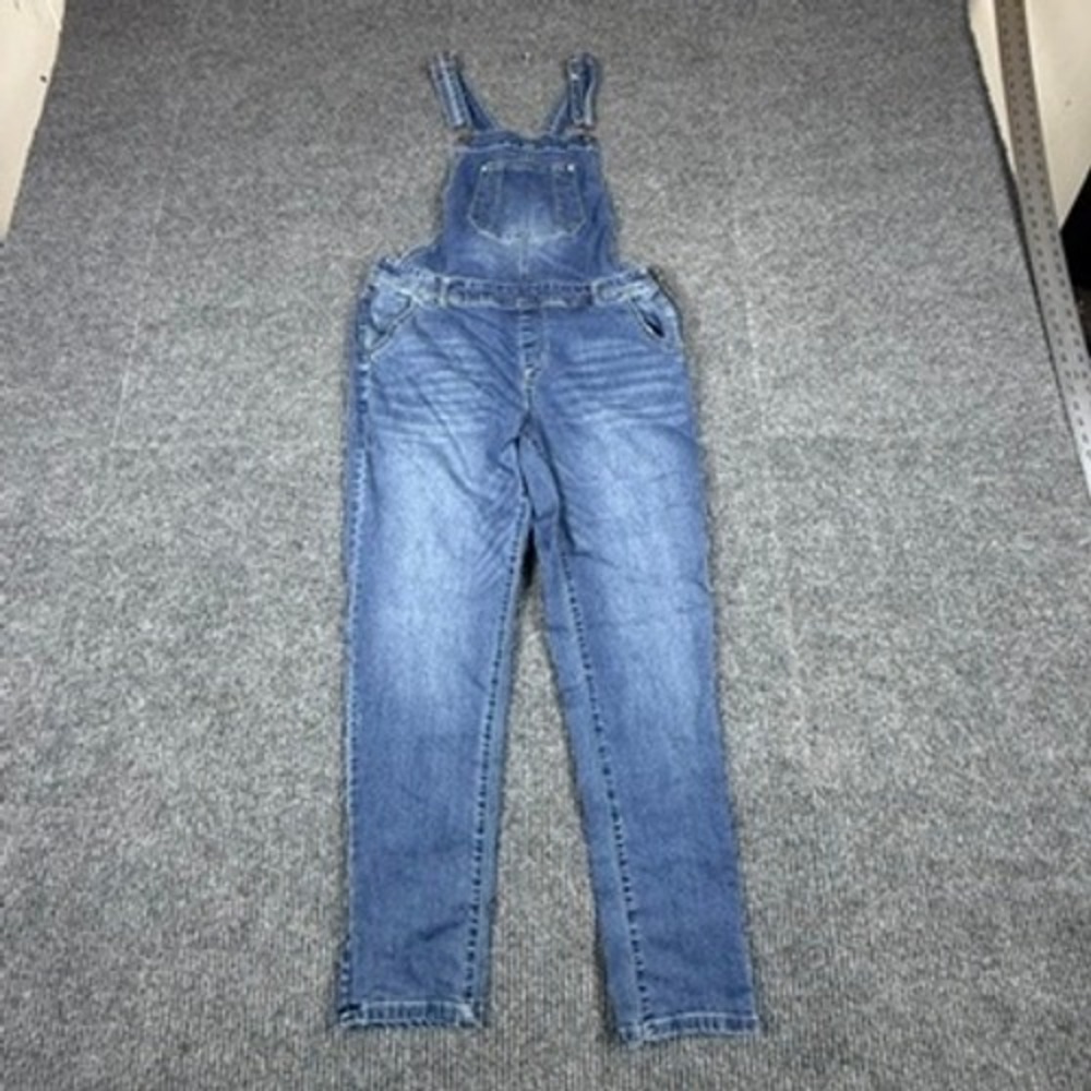 WallFlower Women XL Blue Denim Overalls Skinny Leg Medium Wash WFN124170
